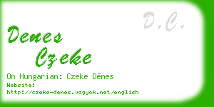 denes czeke business card