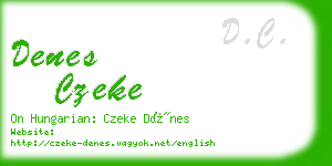 denes czeke business card